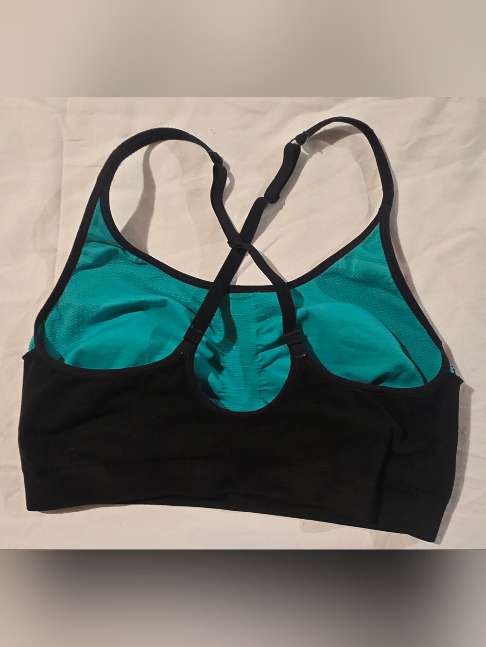 Black & Teal Sports Bralette - Women's Shorts Bra